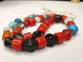 GREAT COLLECTIONS OLD vintage  MIX STONES AND GLASS BEADS STRAND NECKLACE